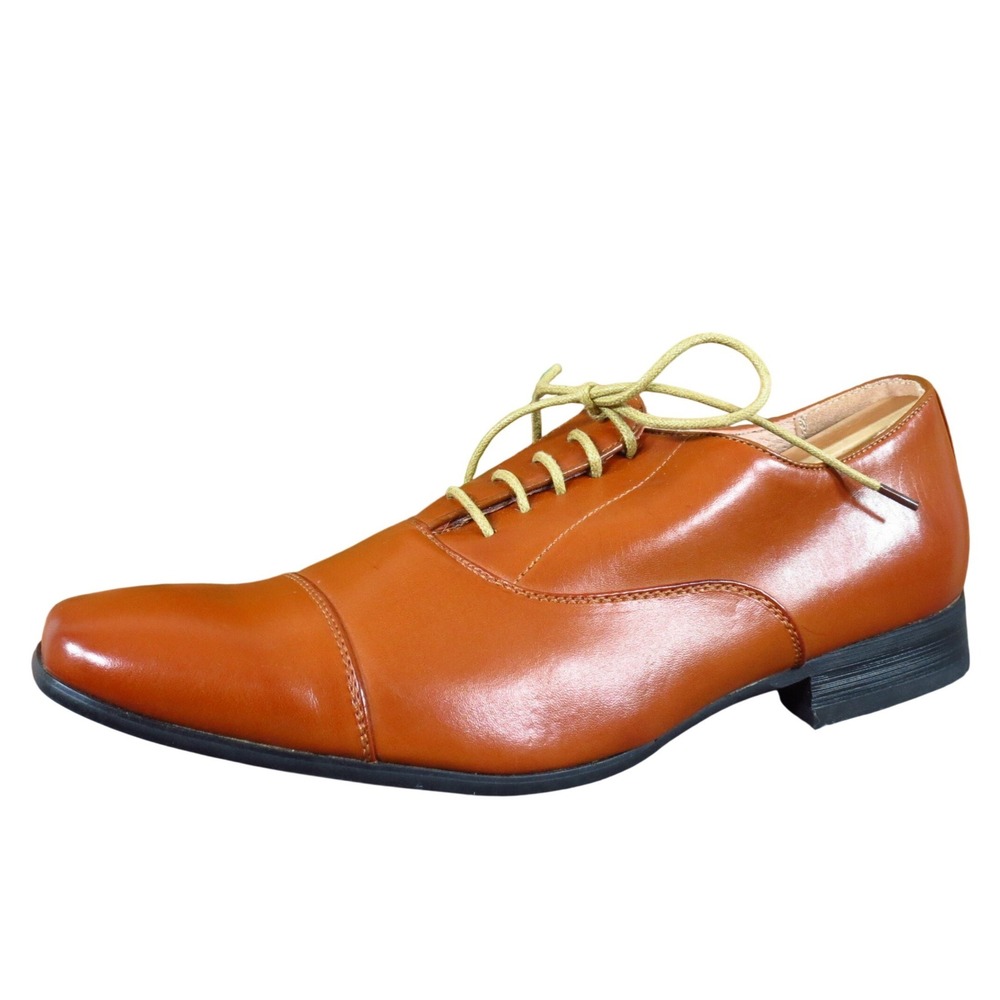 Bruno Marc Gordon Mens Oxford Dress Shoes Size 10 Formal Cap Toe Tan Synthetic‎